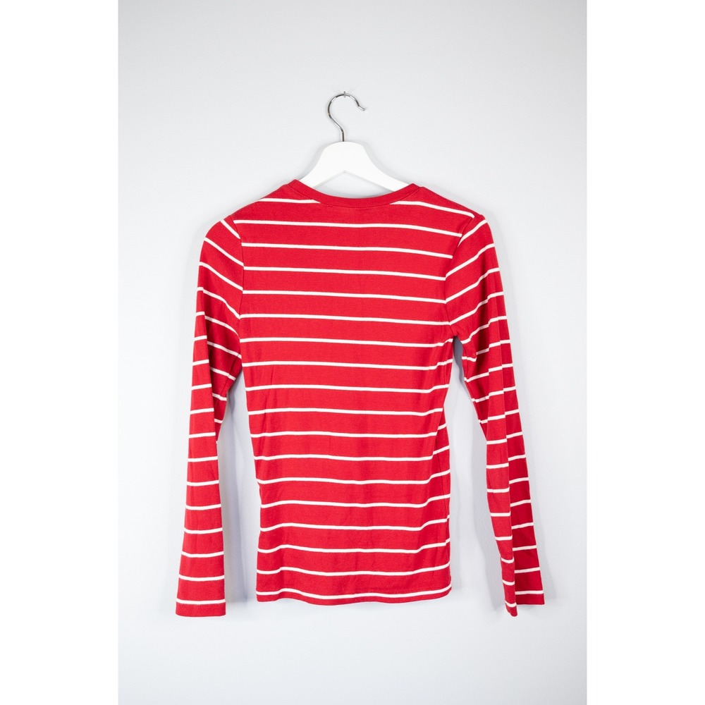 Ralph Lauren Sport Long Sleeve Tee Womens S Red Striped Excellent Cotton Pony - Picture 3 of 4
